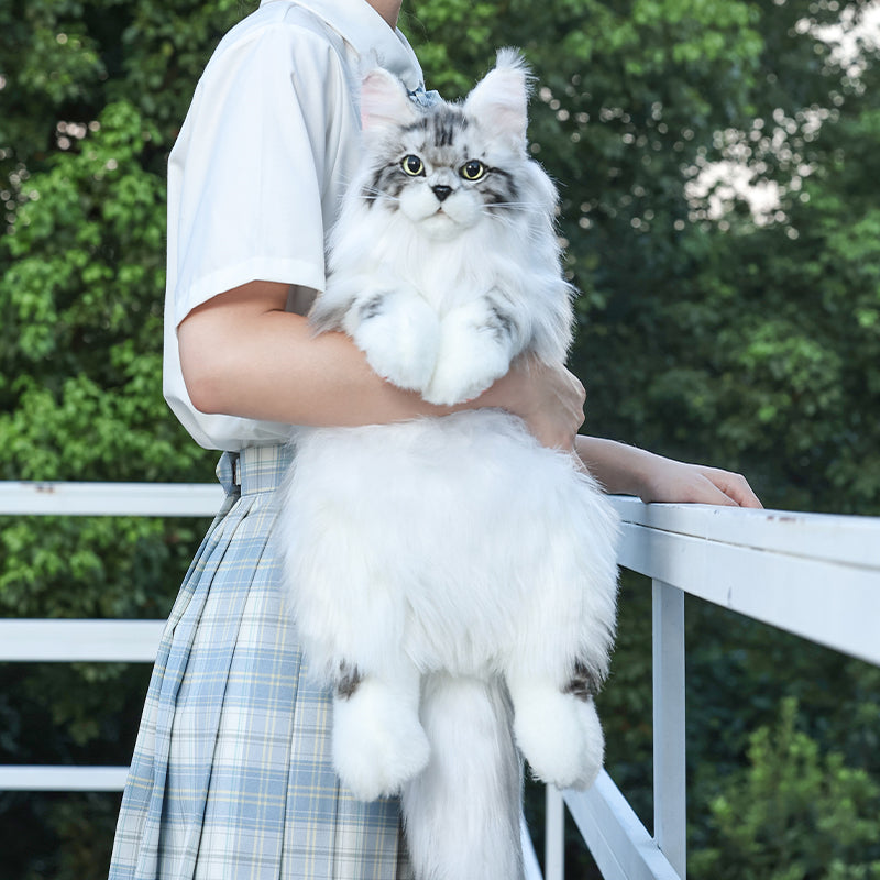 Blue and White Maine Coon Backpack