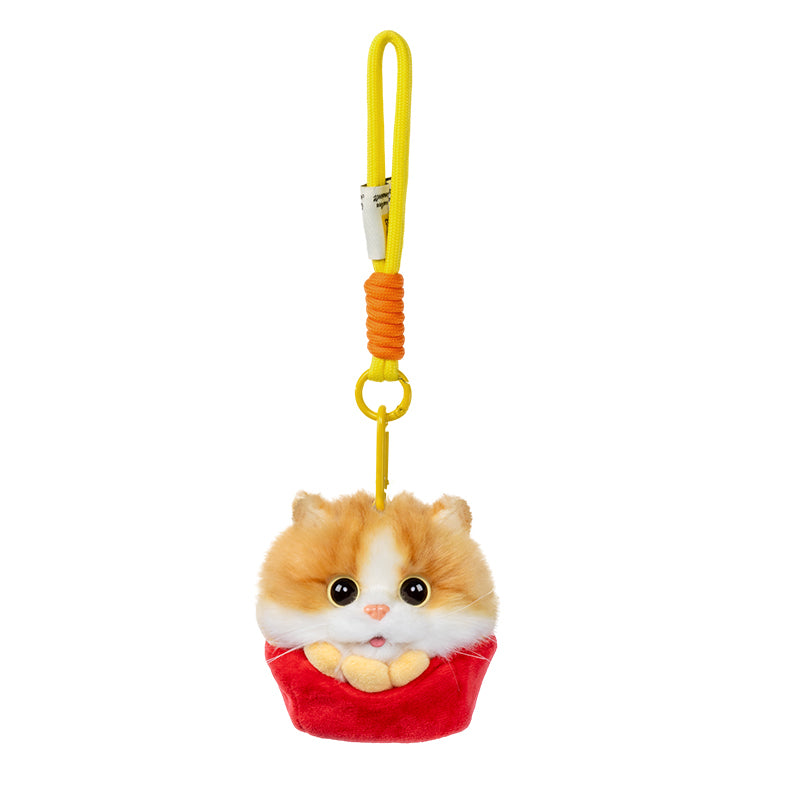 French Fries Plush Cat Keychain