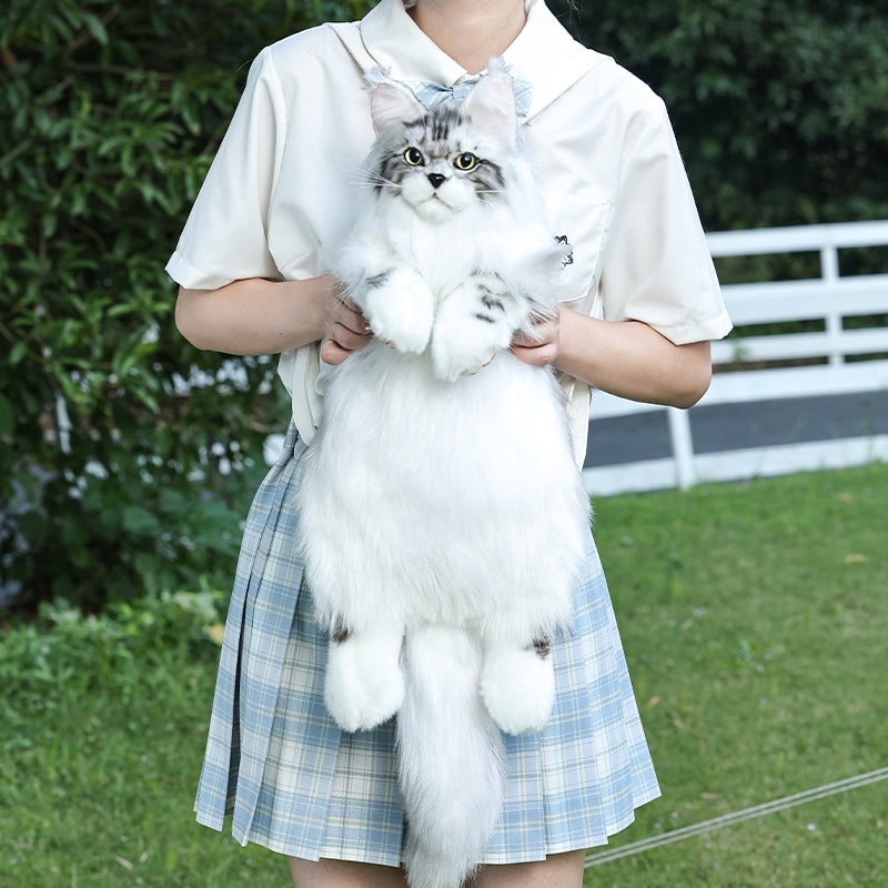 Blue and White Maine Coon Backpack