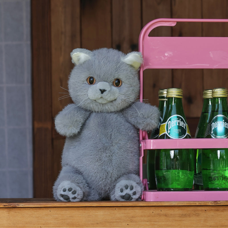 Realistic Sitting Blue Cat Crossbody Bag