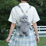 Realistic Sitting Blue Cat Crossbody Bag