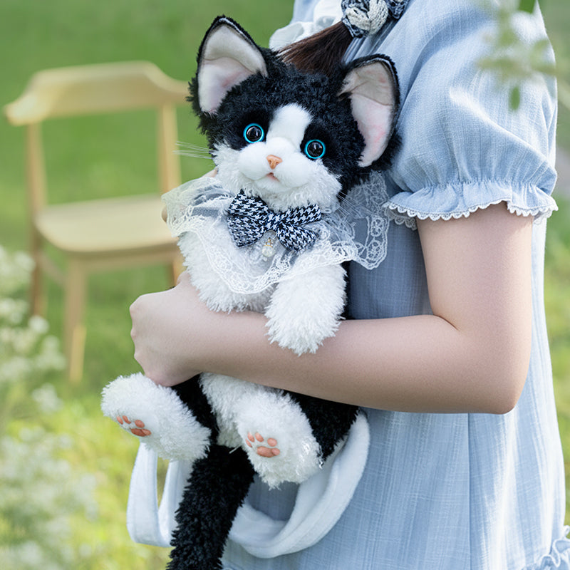 Solid Black Devon Rex Cat Backpack