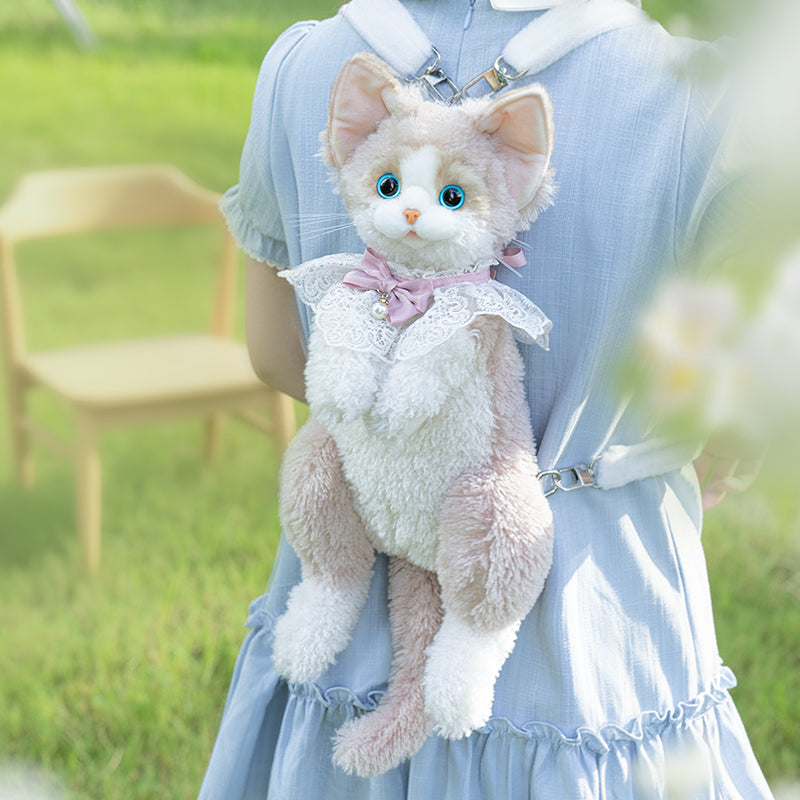 Solid Black Devon Rex Cat Backpack