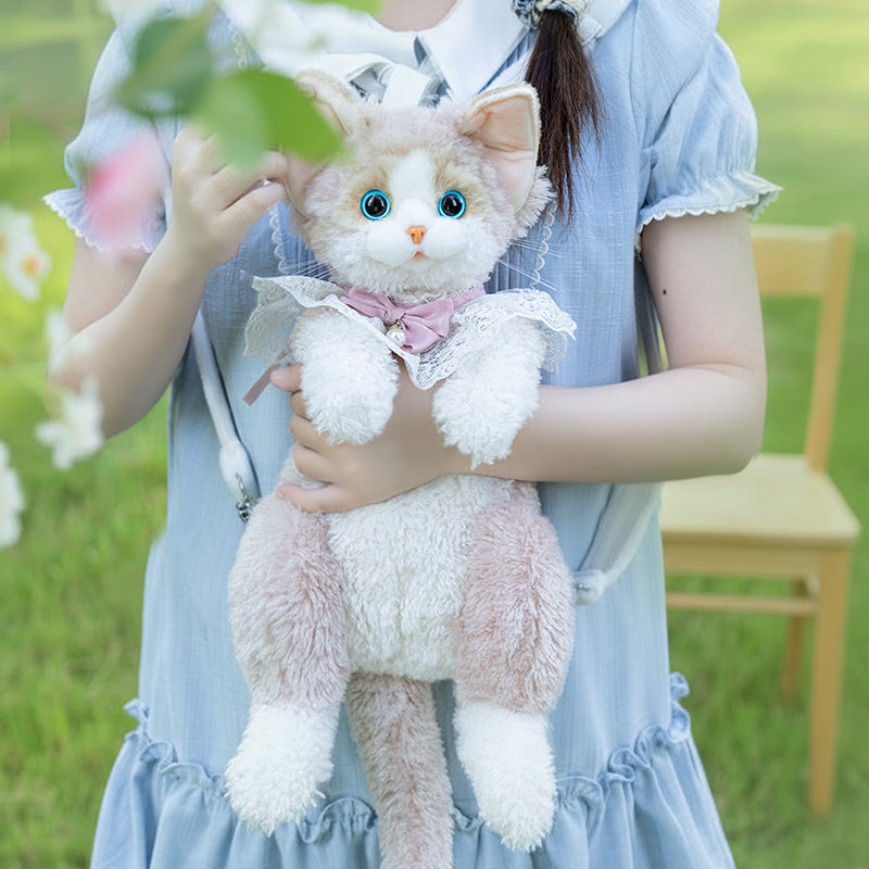 Solid Black Devon Rex Cat Backpack