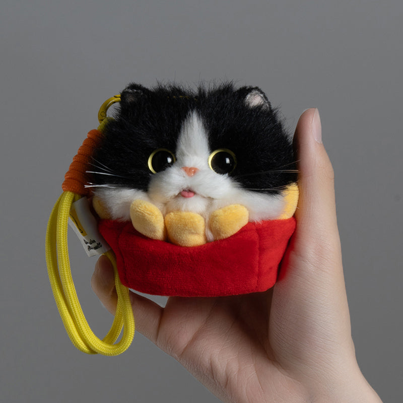 French Fries Plush Cat Keychain