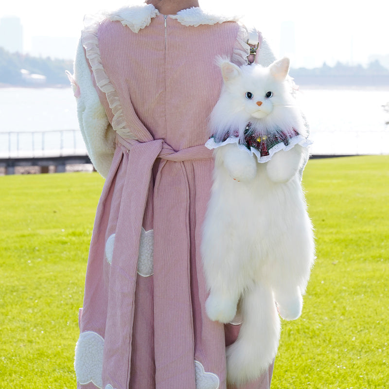 Solid White Maine Coon Backpack