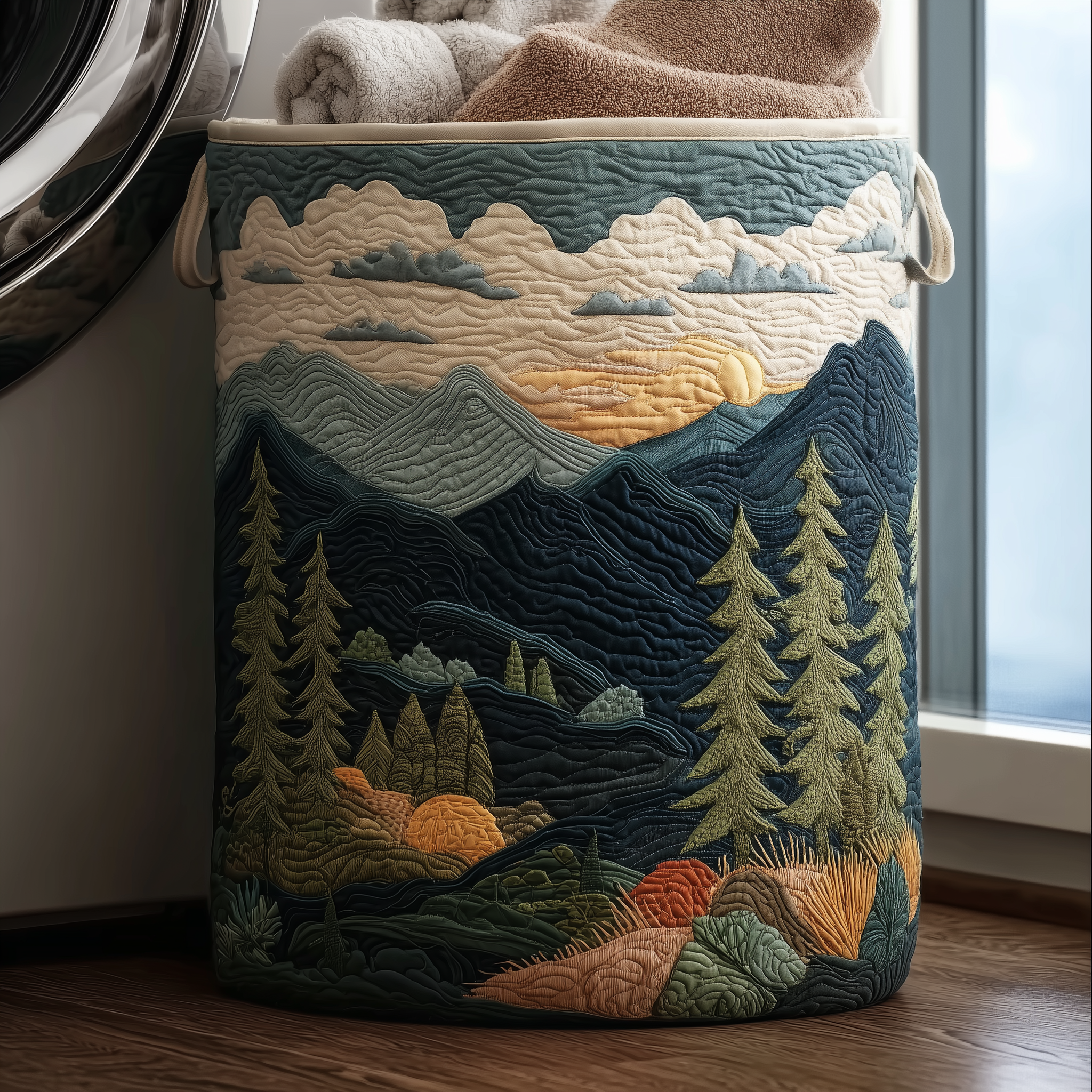 Alpine Glow Quilted Laundry Basket NCU0TH2933