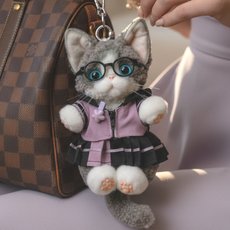 Devon Rex Cat Keychain