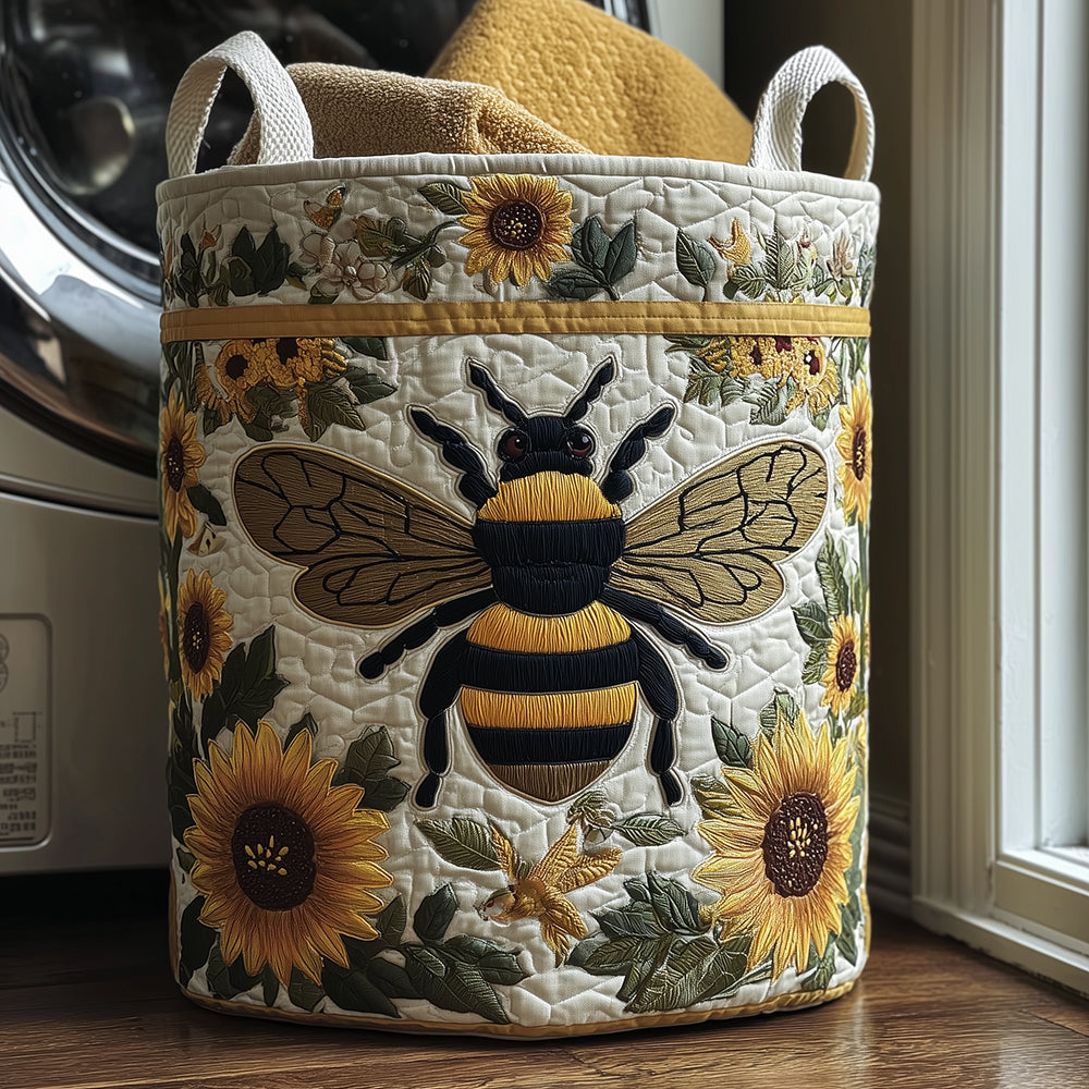 Bee Bright Quilted Laundry Basket NCU0TH2998