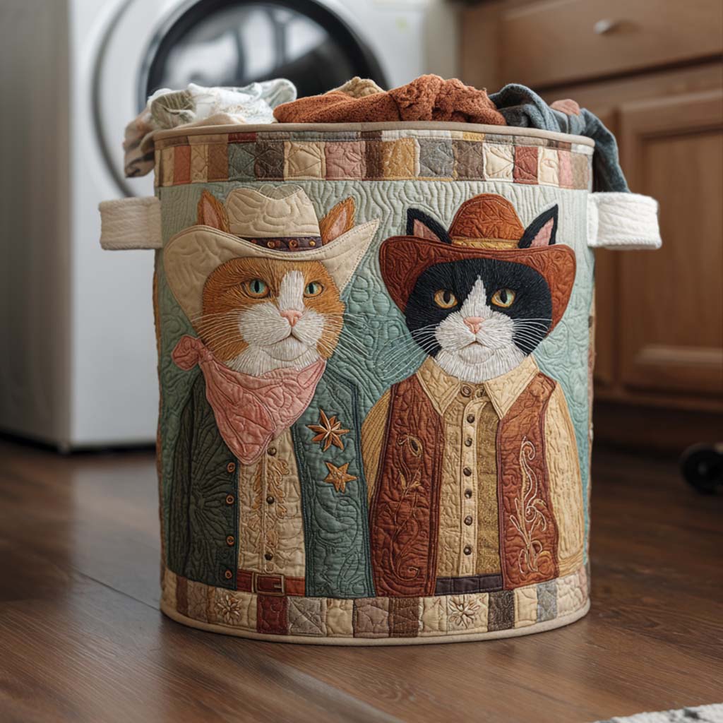 Cowboy Whiskers Quilted Laundry Basket NCU0NNT2665