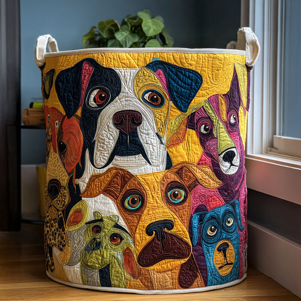 Doggone Delight Quilted Laundry Basket NCU0PTT1431