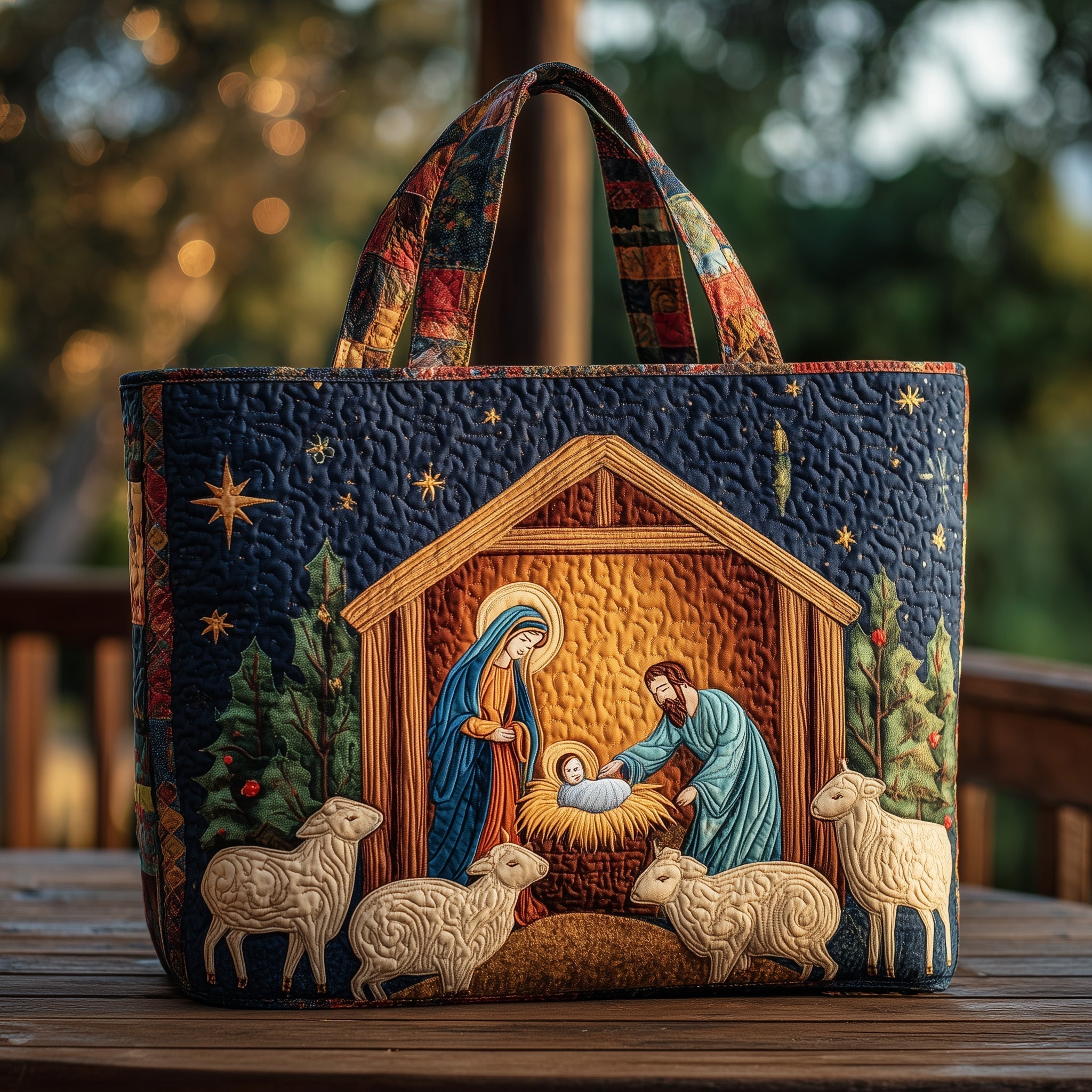 Nativity Night Quilted Tote Bag GFTOHD10202
