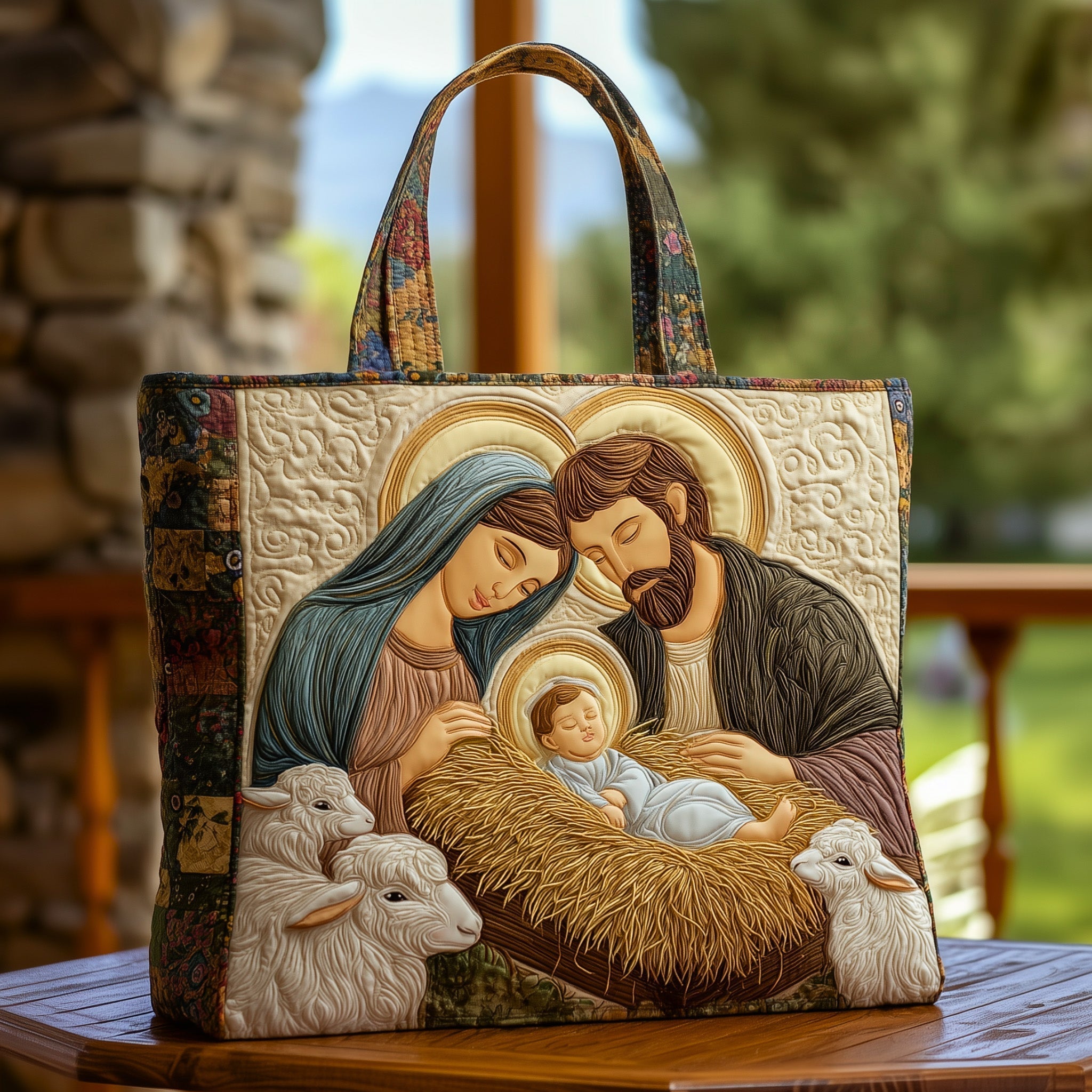 Joyful Nativity Quilted Tote Bag GFTOHD10208