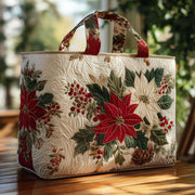 Poinsettia Bloom Quilted Tote Bag GFTOHD10210