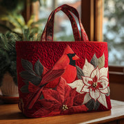 Poinsettia Cardinal Quilted Tote Bag GFTOHD10214