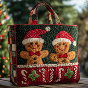 Festive Gingerbread Quilted Tote Bag GFTOHD10264