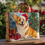 Festive Corgi Quilted Tote Bag GFTOHD10331