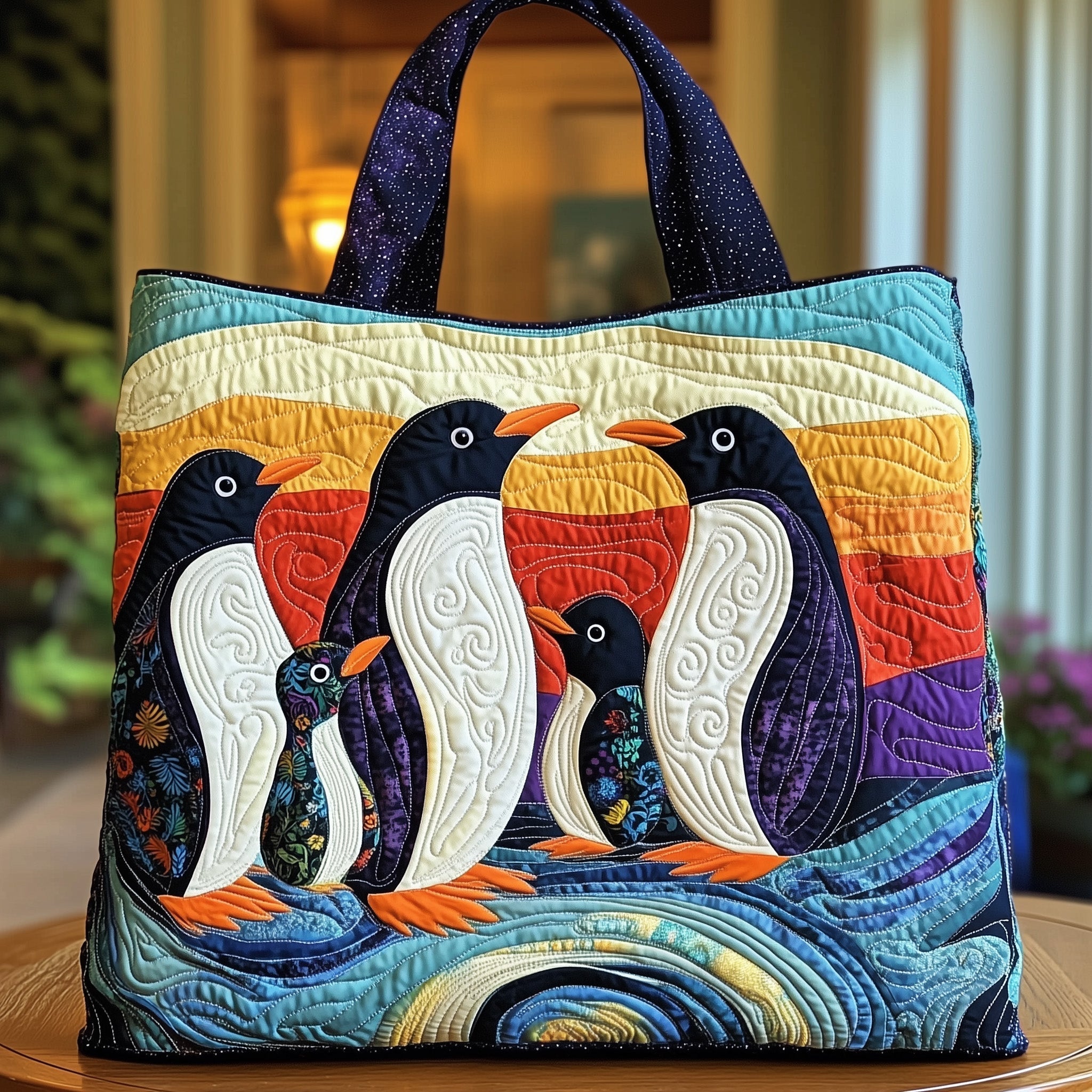 Penguin Heaven Quilted Tote Bag GFTOHD10341