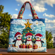Christmas Penguin Heaven Quilted Tote Bag GFTOHD10344