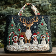 Christmas Penguin Heaven Quilted Tote Bag GFTOHD10347
