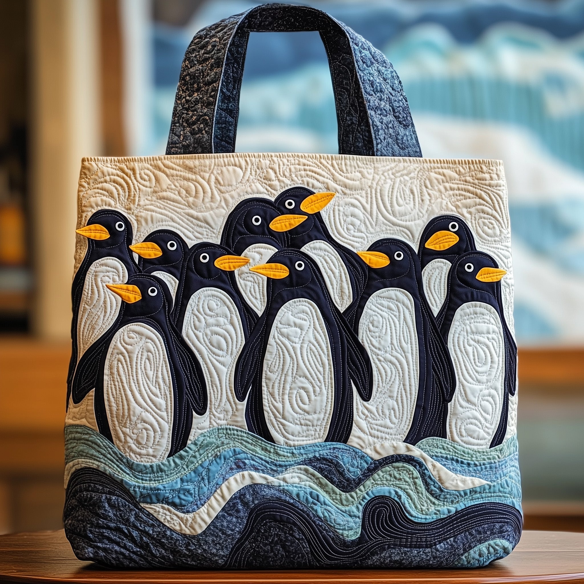 Penguin Heaven Quilted Tote Bag GFTOHD10348
