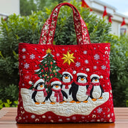 Christmas Penguin Friends Quilted Tote Bag GFTOHD10352