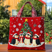 Christmas Penguin Friends Quilted Tote Bag GFTOHD10353