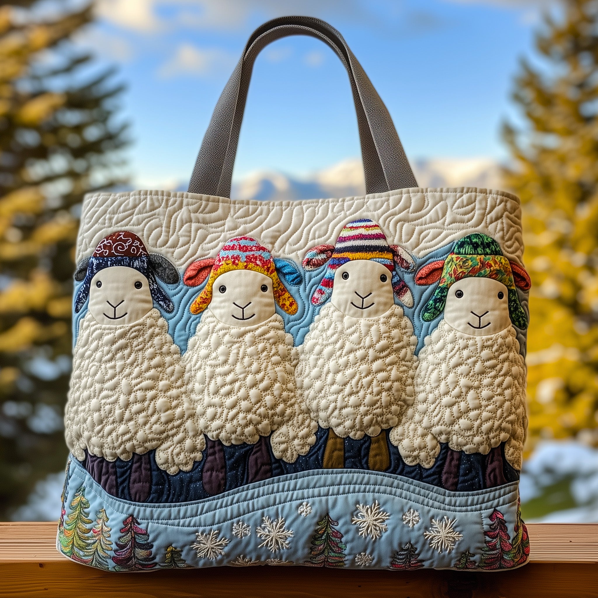 Festive Woolly Friends Quilted Tote Bag GFTOHD10364