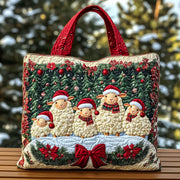 Cozy Holiday Lambs Quilted Tote Bag GFTOHD10367