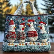 Christmas Chicken Crew Quilted Tote Bag GFTOHD10374