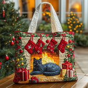 Cozy Christmas Fireplace Quilted Tote Bag GFTOHD10424