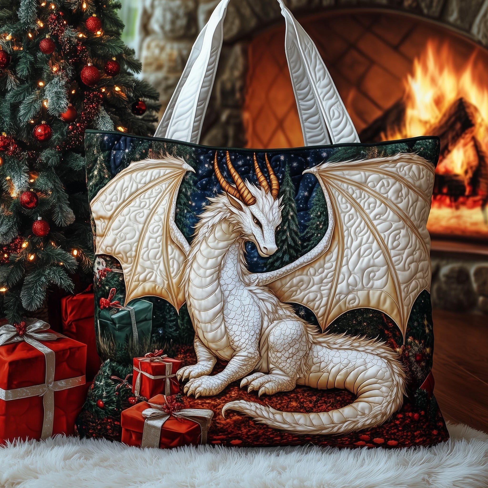 Festive Dragon Quilted Tote Bag GFTOHD10428