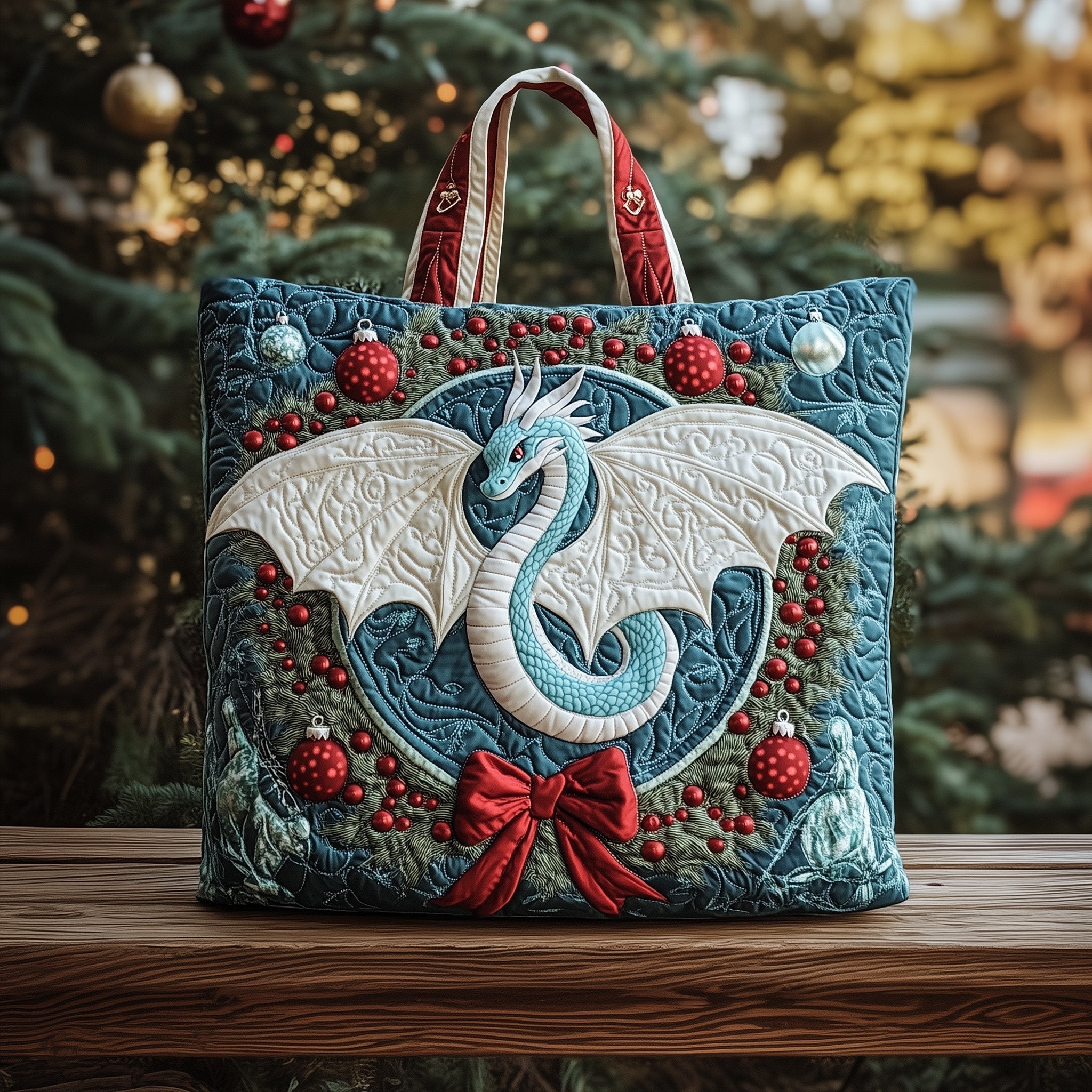 Festive Dragon Quilted Tote Bag GFTOHD10437