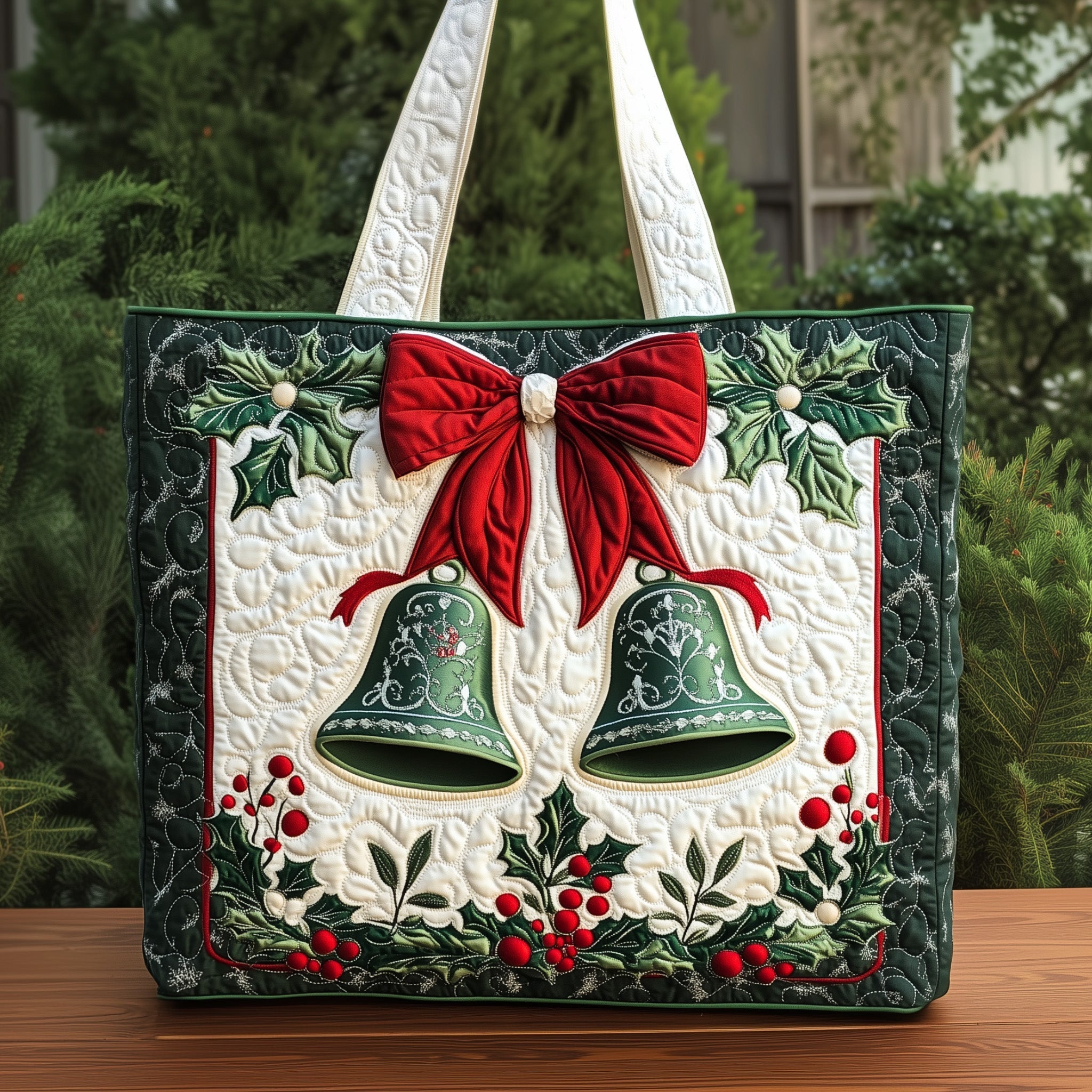 Christmas Bells Quilted Tote Bag GFTOHD10480