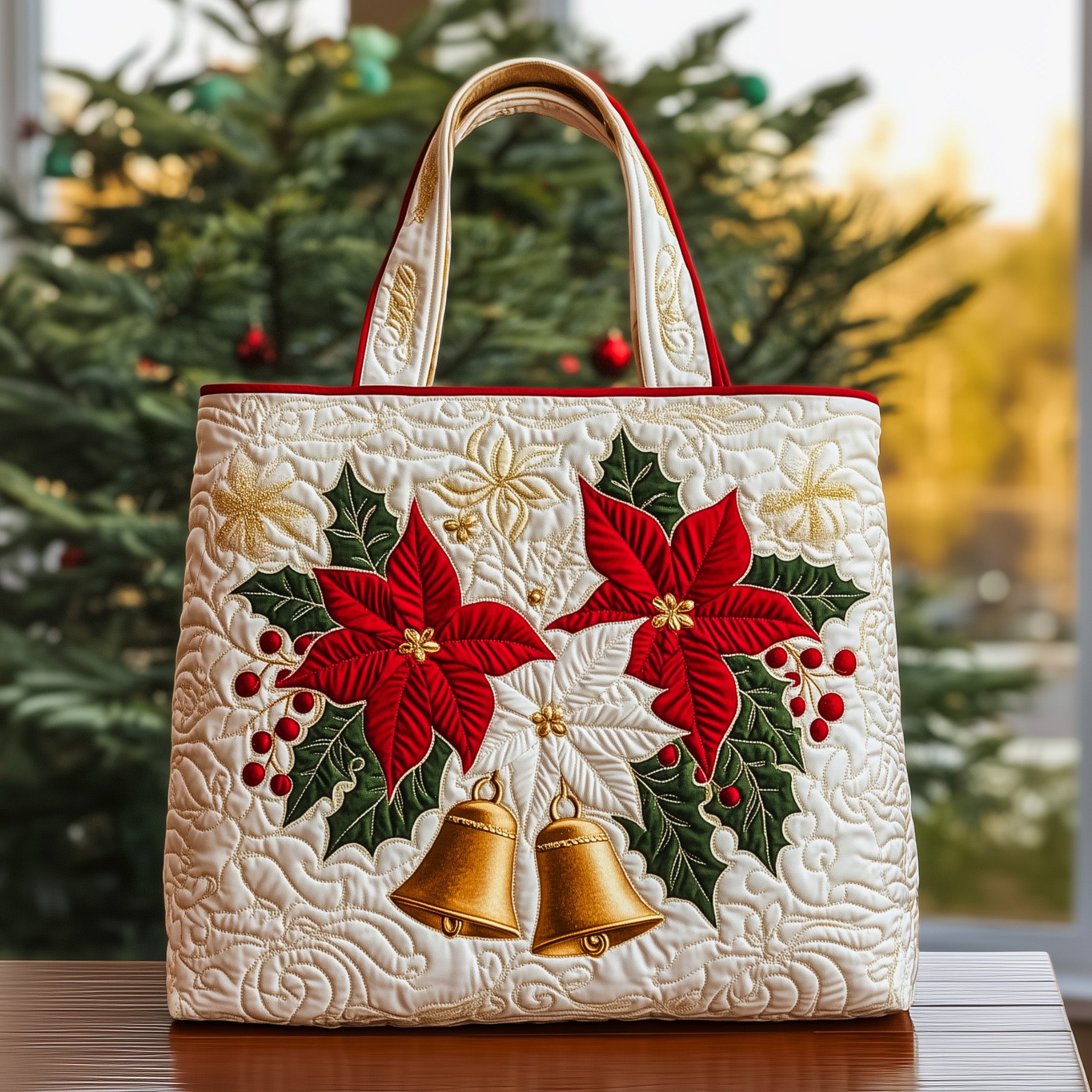 Christmas Bells Quilted Tote Bag GFTOHD10482