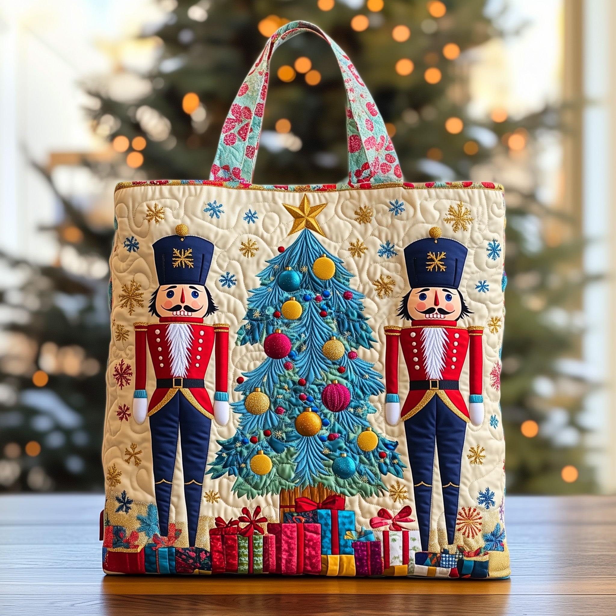 Festive Nutcracker Quilted Tote Bag GFTOHD10490