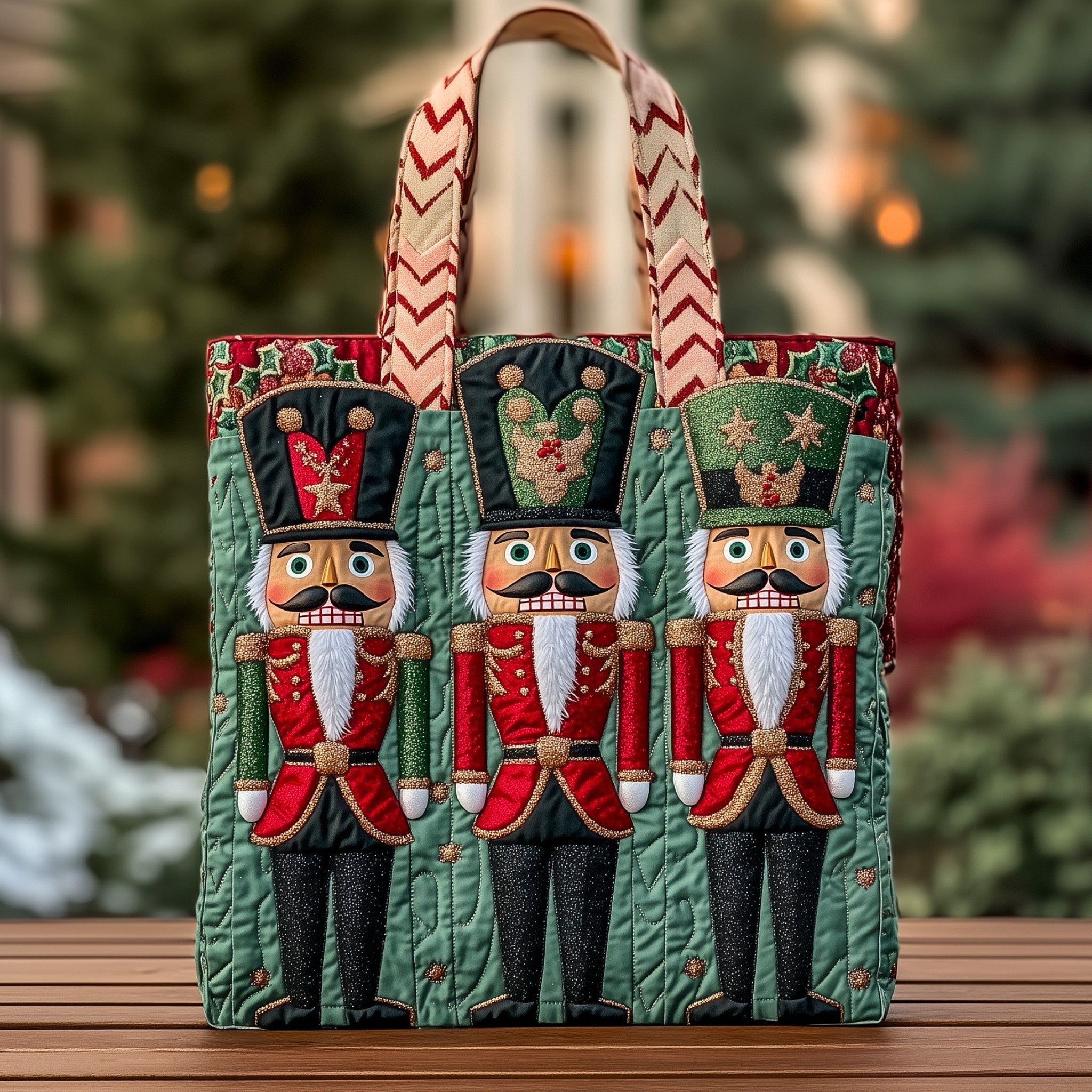 Festive Nutcracker Quilted Tote Bag GFTOHD10496