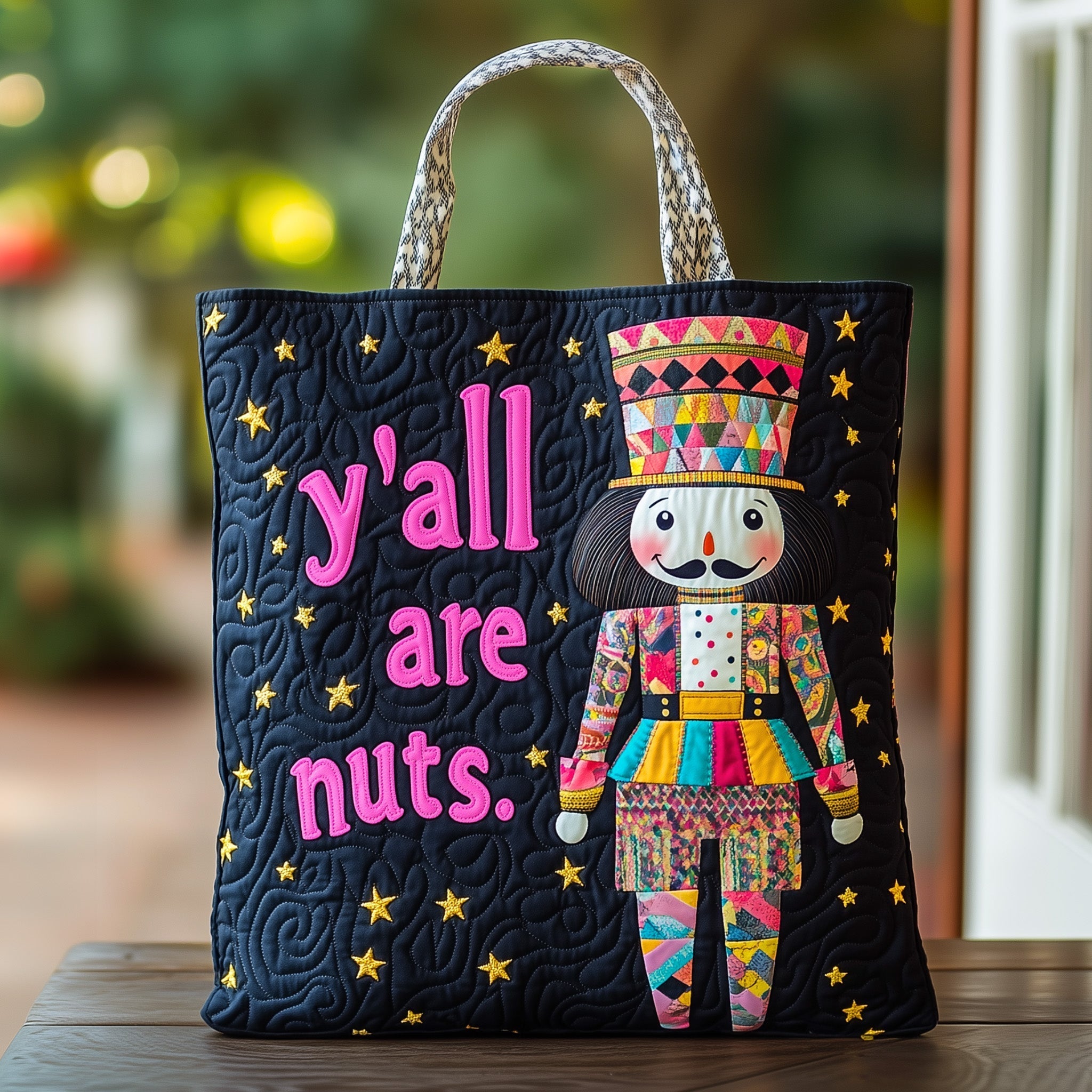 Festive Nutcracker Quilted Tote Bag GFTOHD10497