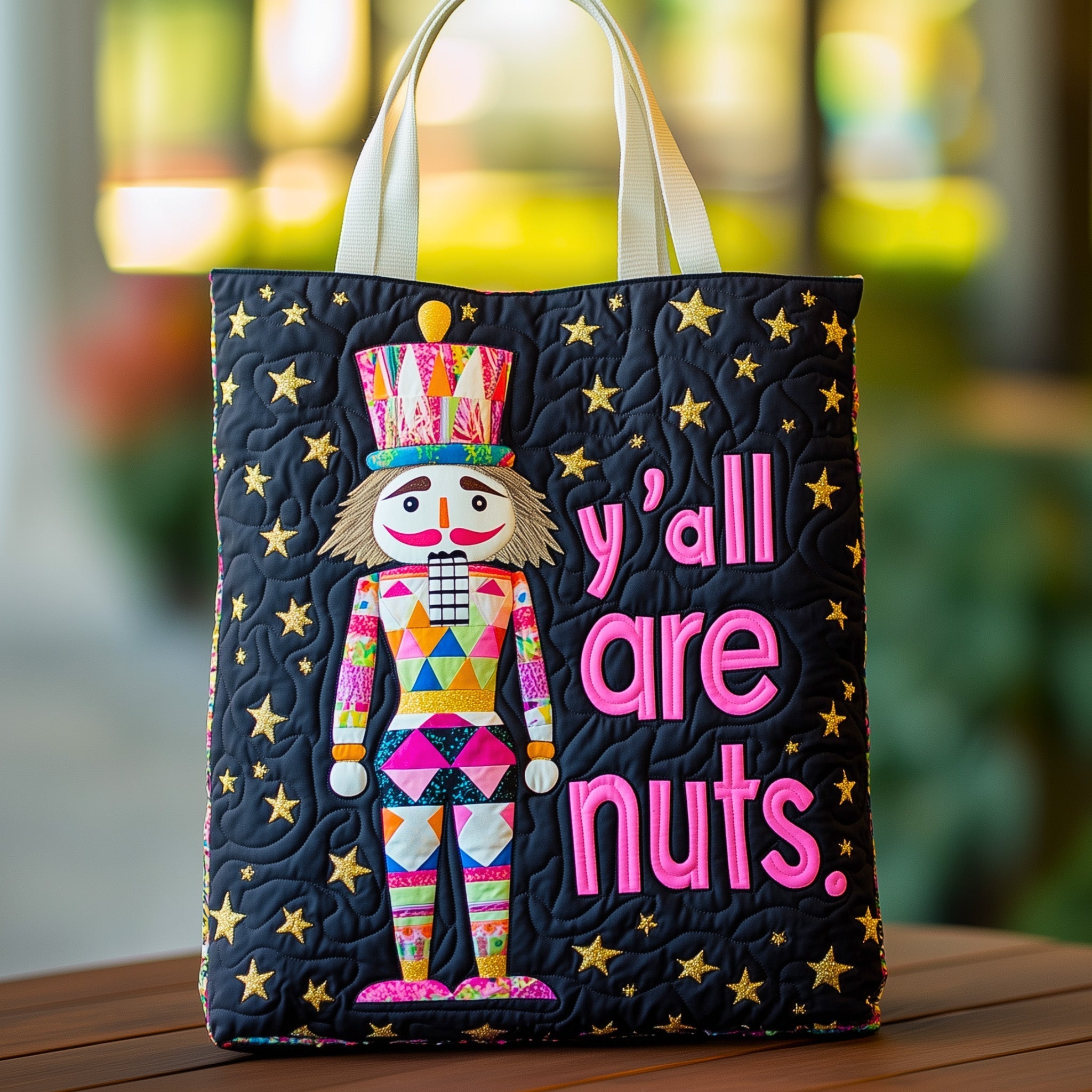 Festive Nutcracker Quilted Tote Bag GFTOHD10498