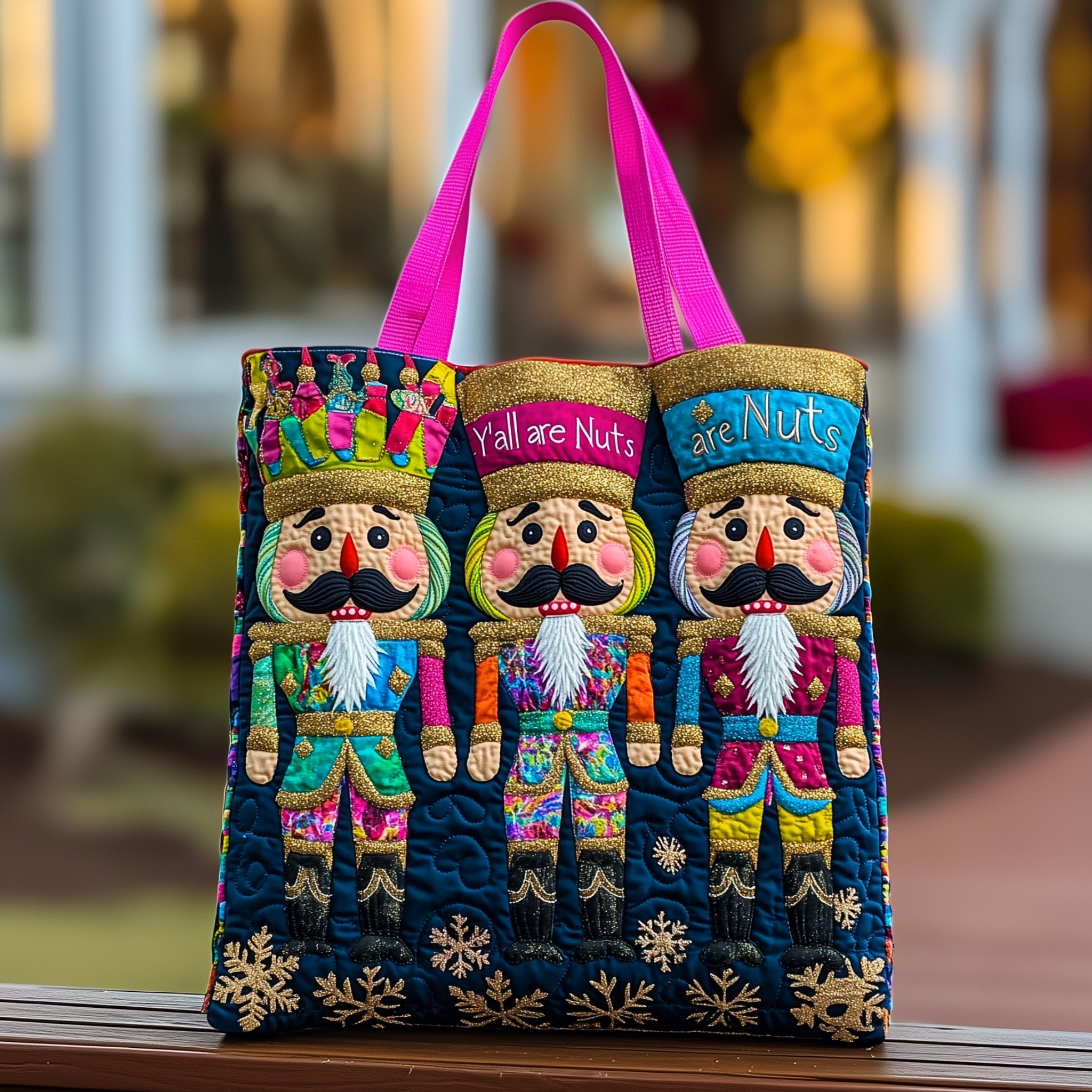 Festive Nutcracker Quilted Tote Bag GFTOHD10503