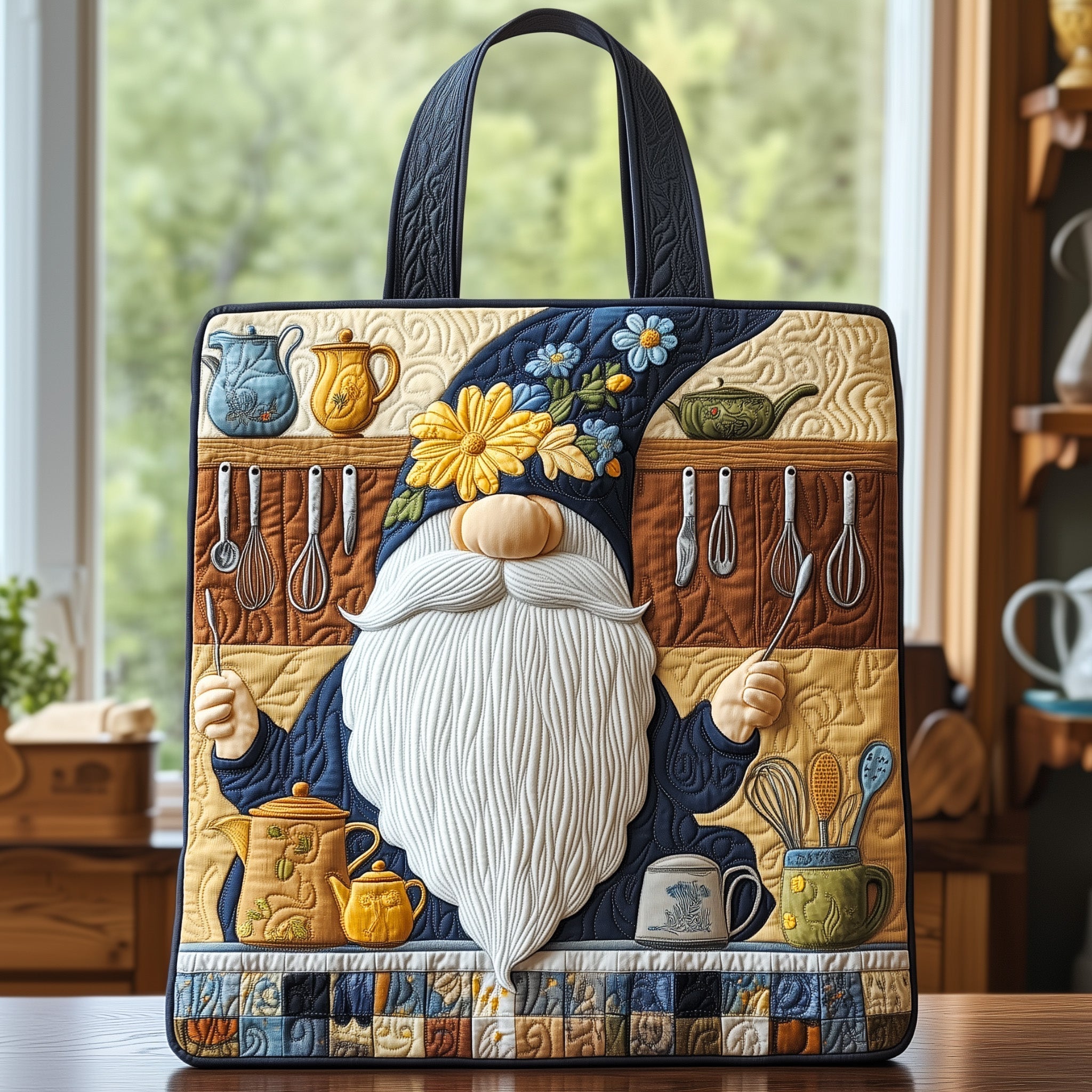 Joyful Gnomes Quilted Tote Bag GFTOHD10559