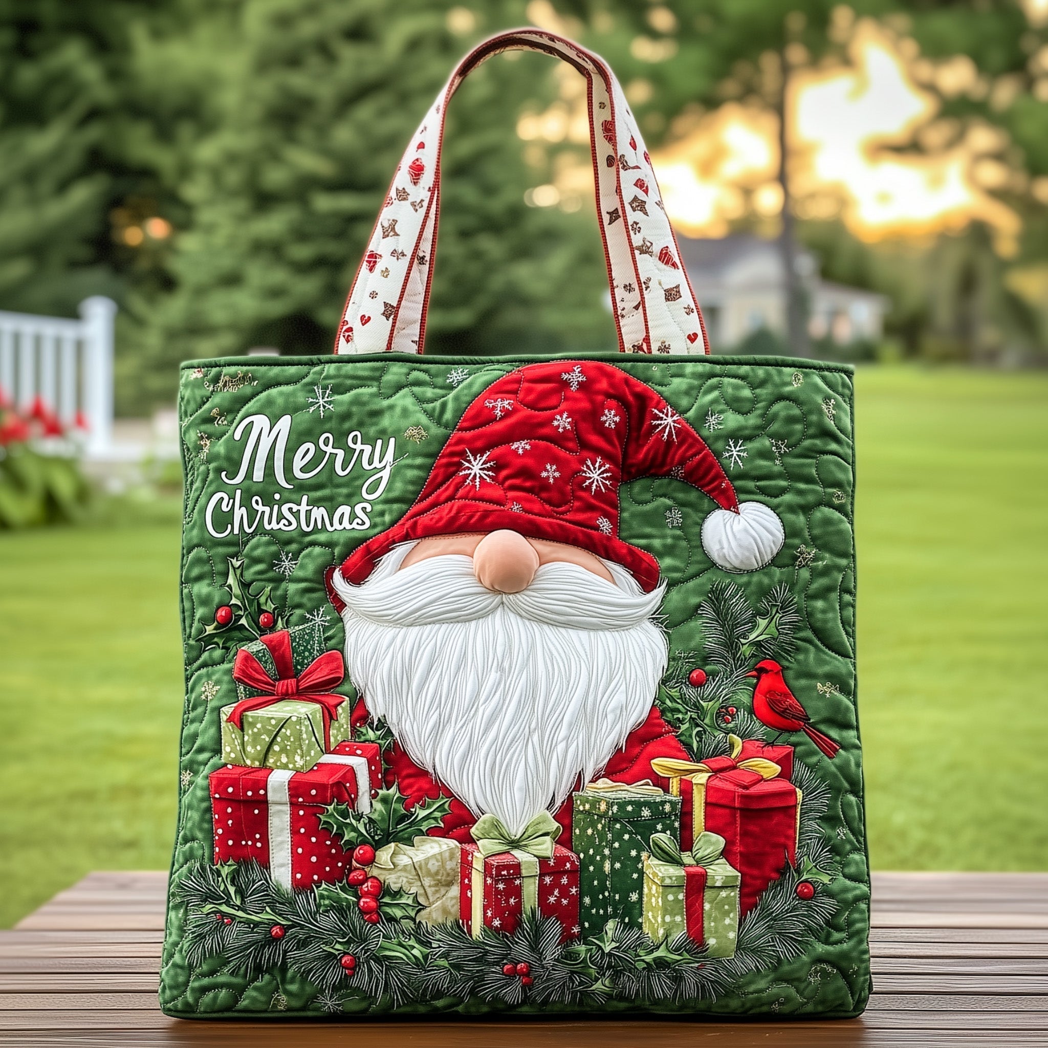 Joyful Gnomes Quilted Tote Bag GFTOHD10565