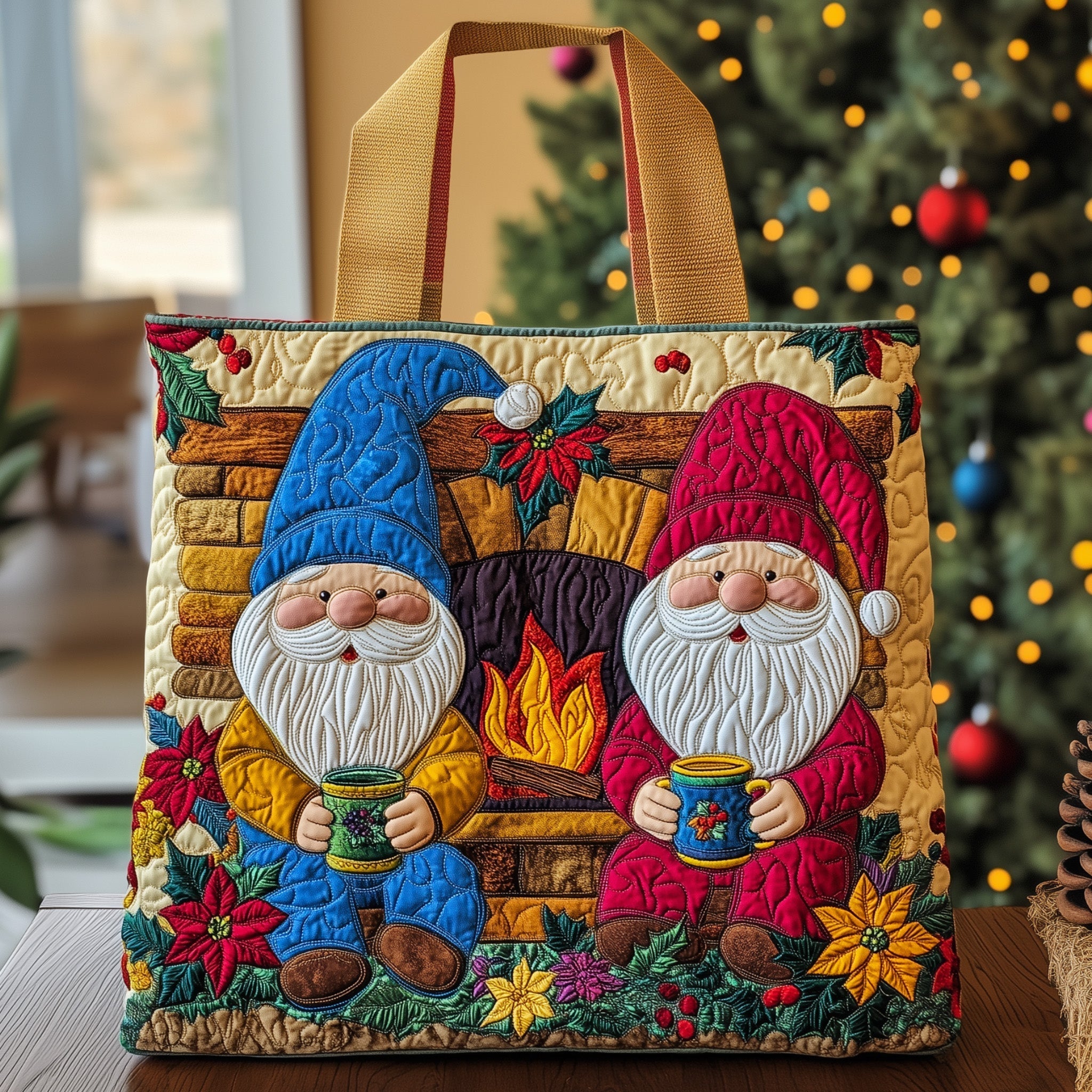 Joyful Gnomes Quilted Tote Bag GFTOHD10567