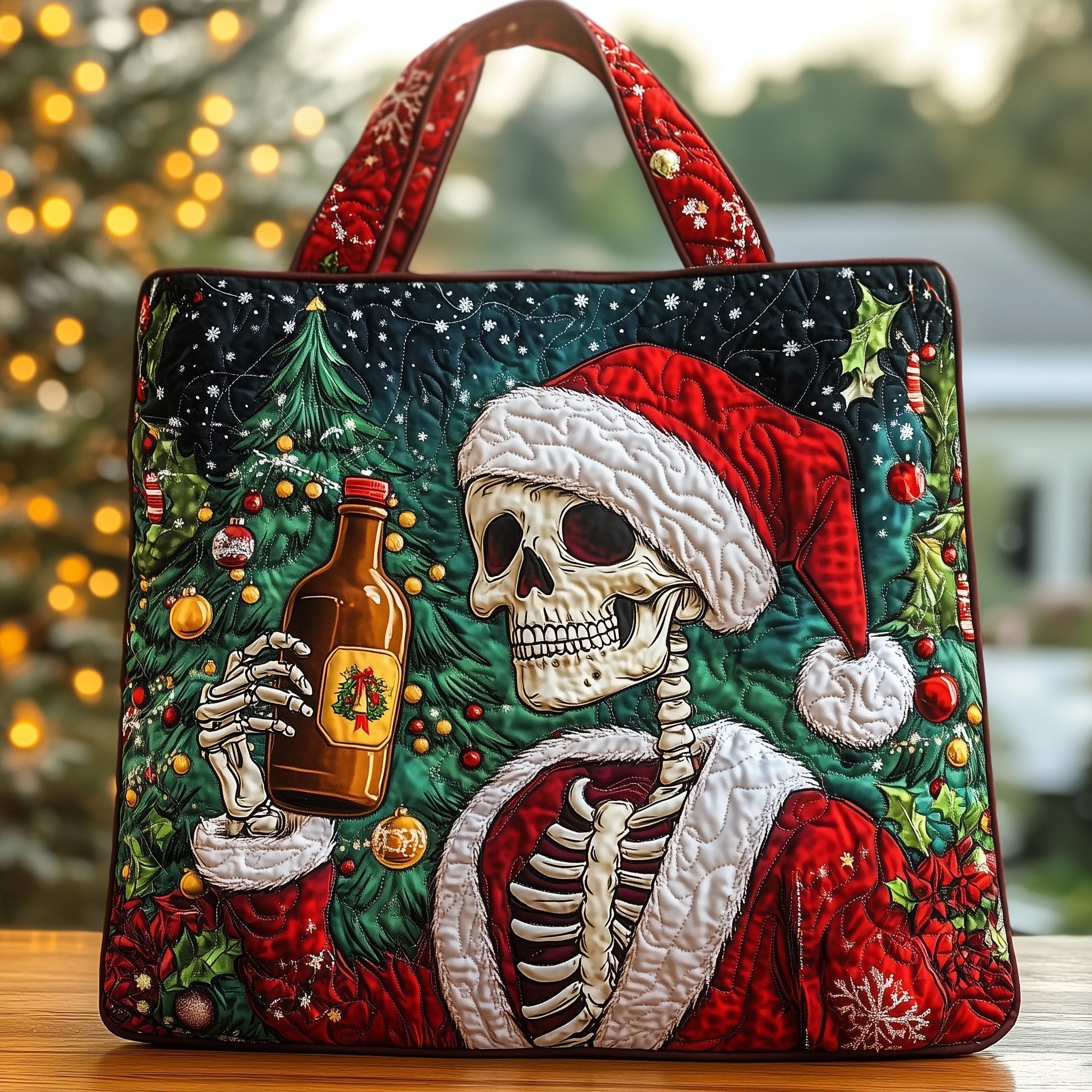 Christmas Sugar Skull Quilted Tote Bag GFTOHD10631