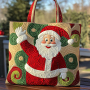 Joyful Santa Quilted Tote Bag GFTOHD10780