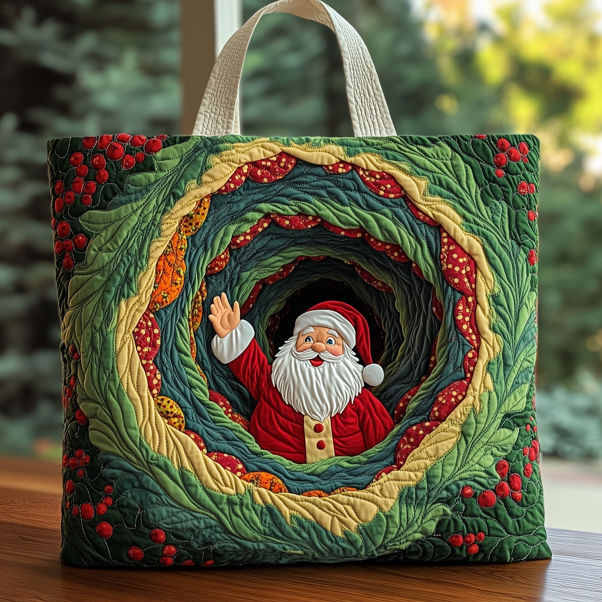 Santa Holiday Magic Quilted Tote Bag GFTOHD10781