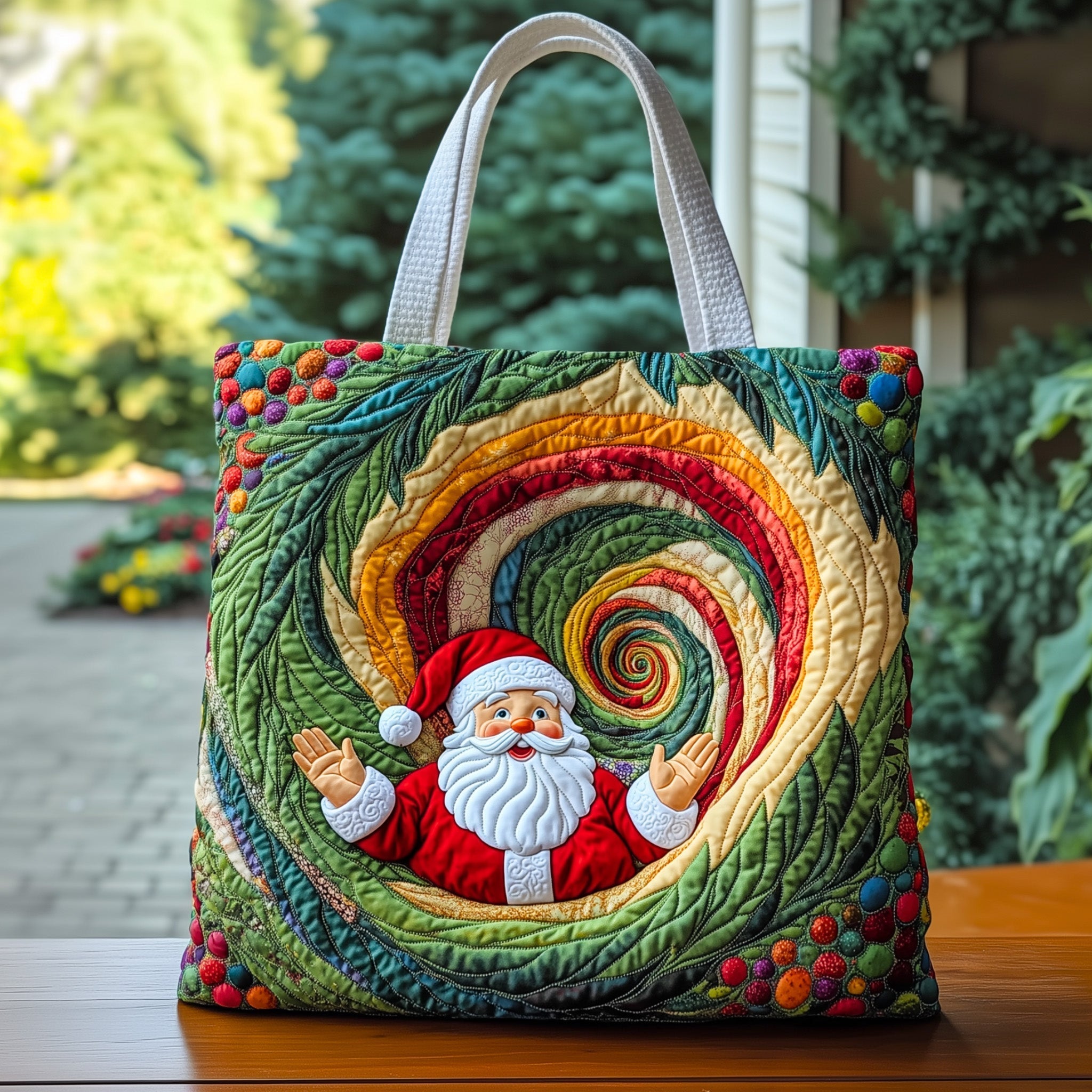 Santa Holiday Magic Quilted Tote Bag GFTOHD10783