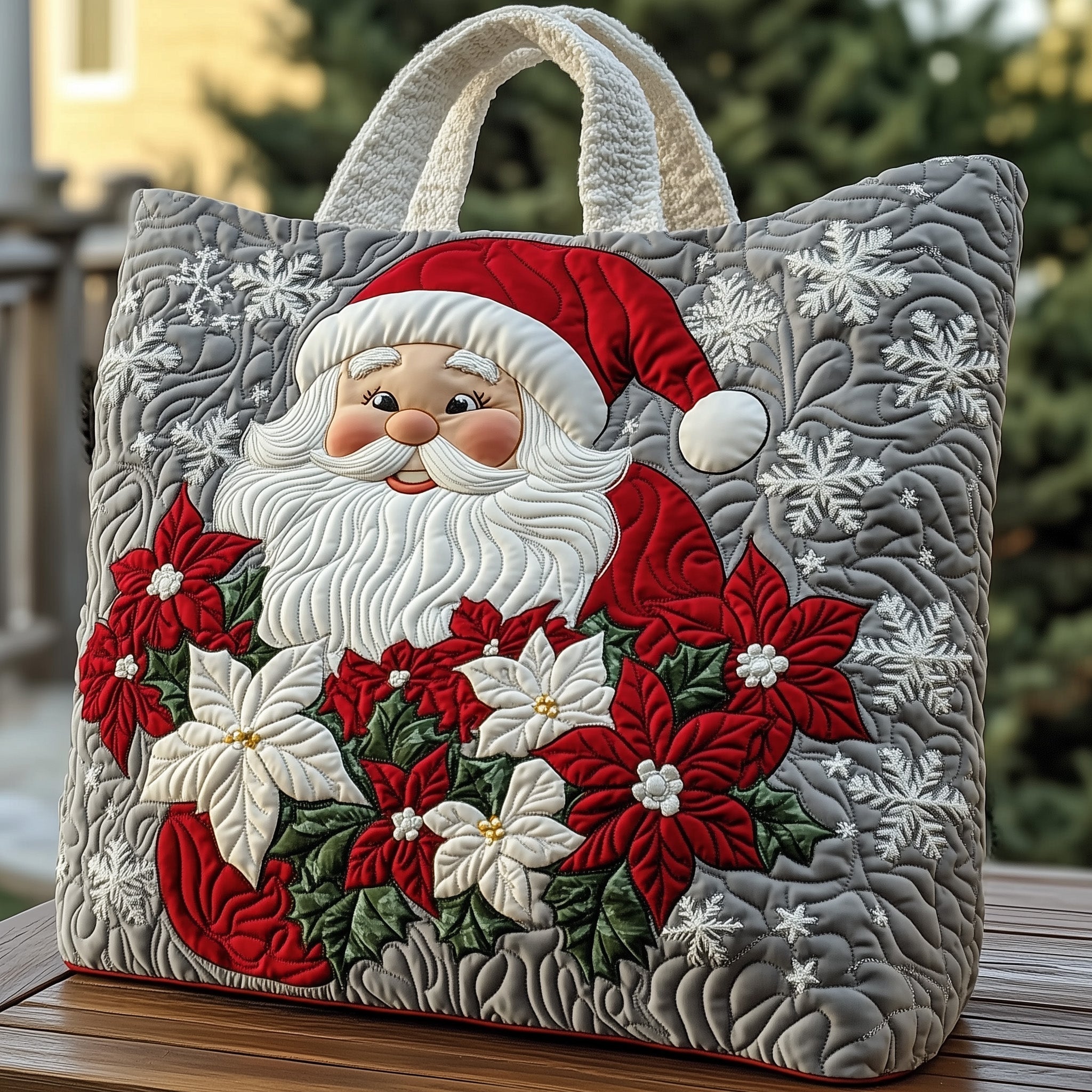 Festive Santa Claus Quilted Tote Bag GFTOHD10789