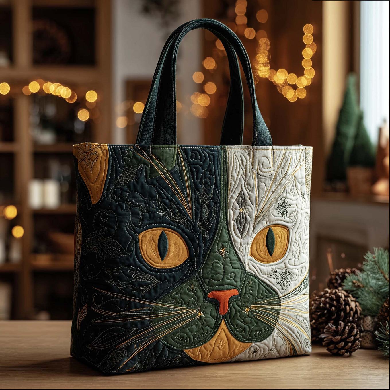 Catitude Charm Quilted Tote Bag GFTOHD12646