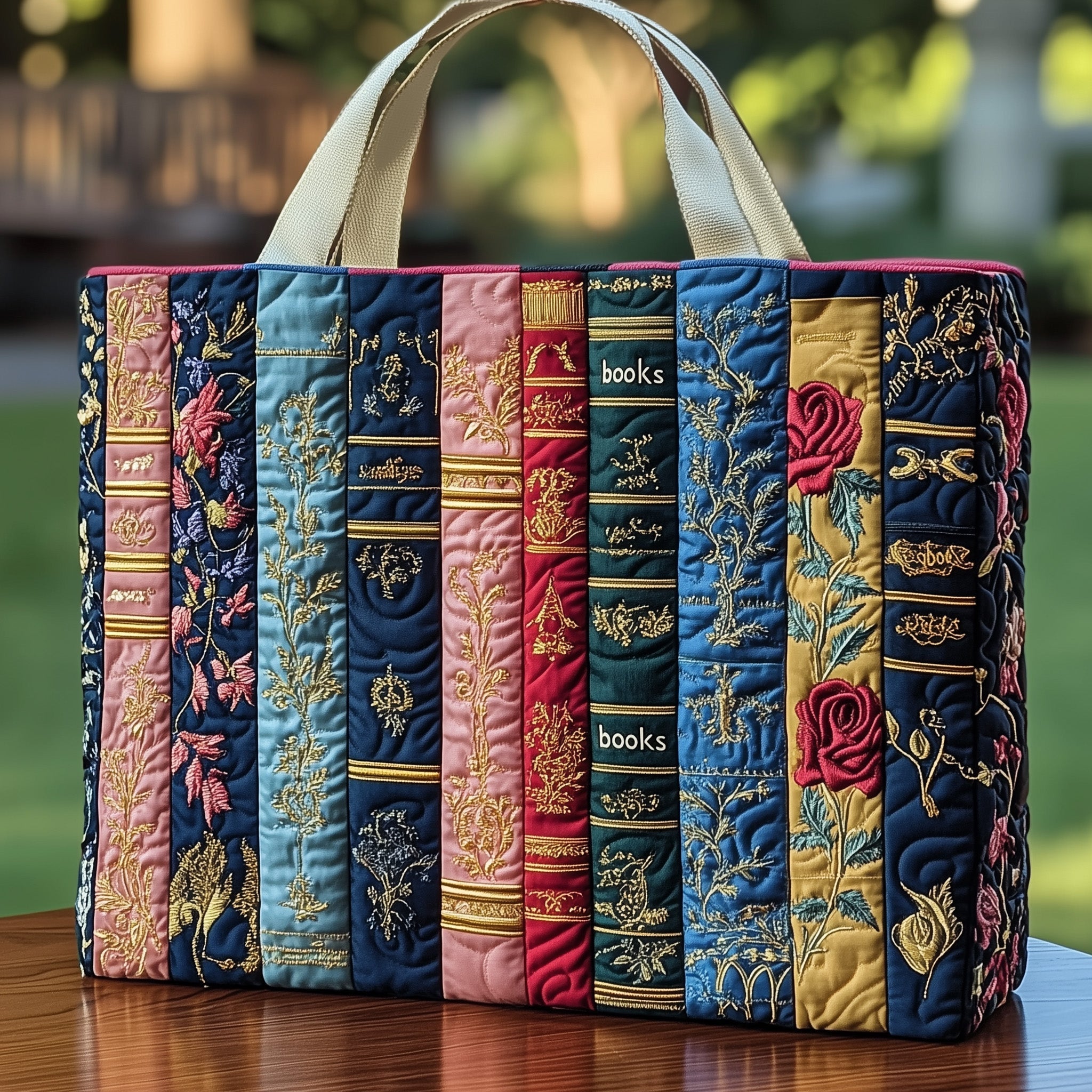 Vintage Books Quilted Tote Bag GFTOHD8090